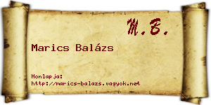 Marics Balázs névjegykártya